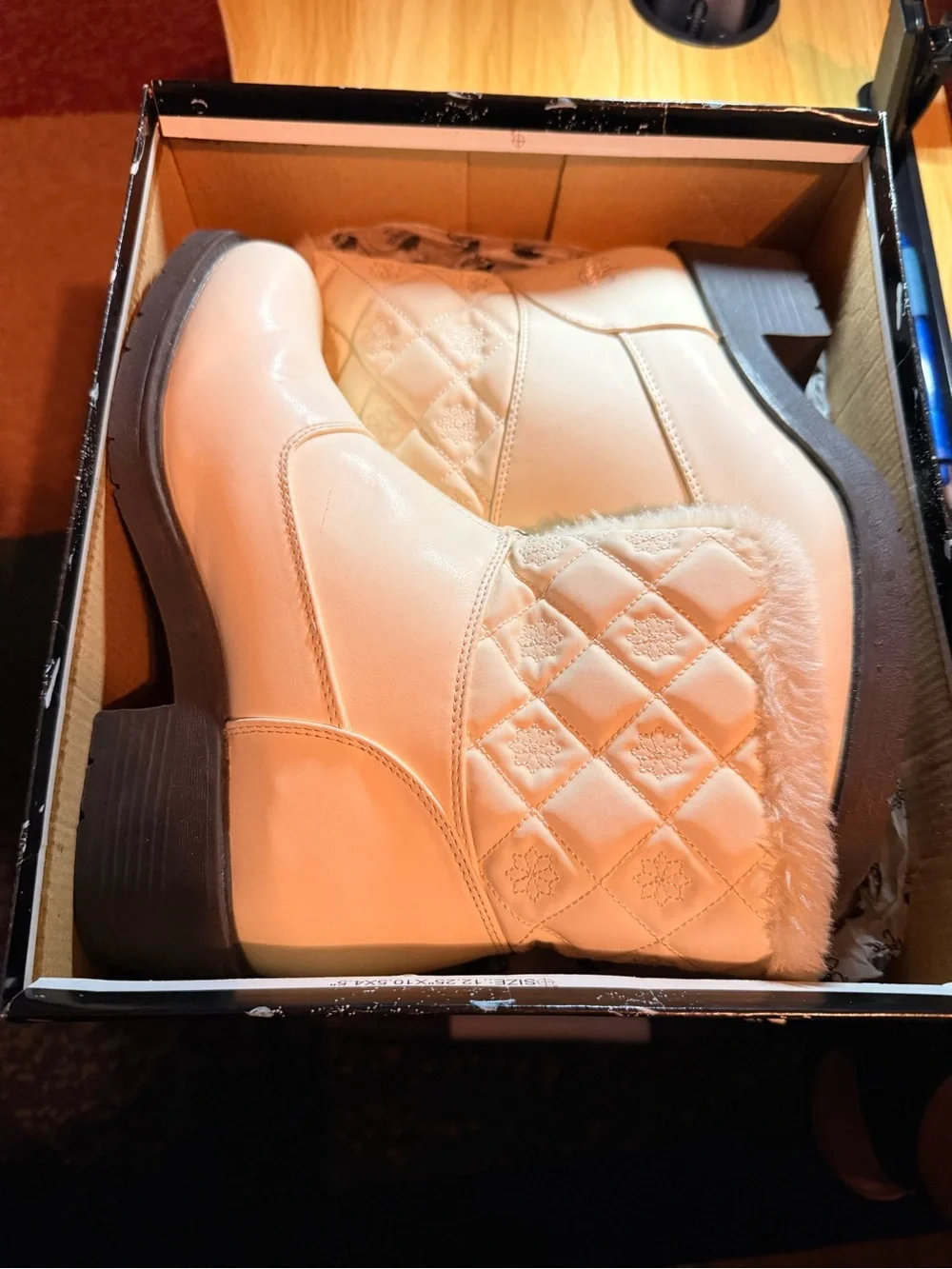 Totes Women's Faux Fur Trim Winter Boots - Cream